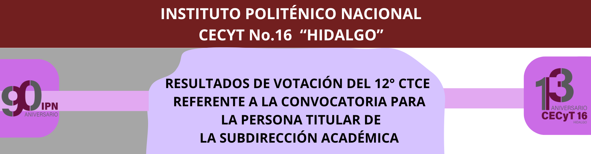Resultados de CTCE de aspirantes para la subdirección académica CECyT 16 “Hidalgo”